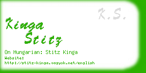 kinga stitz business card